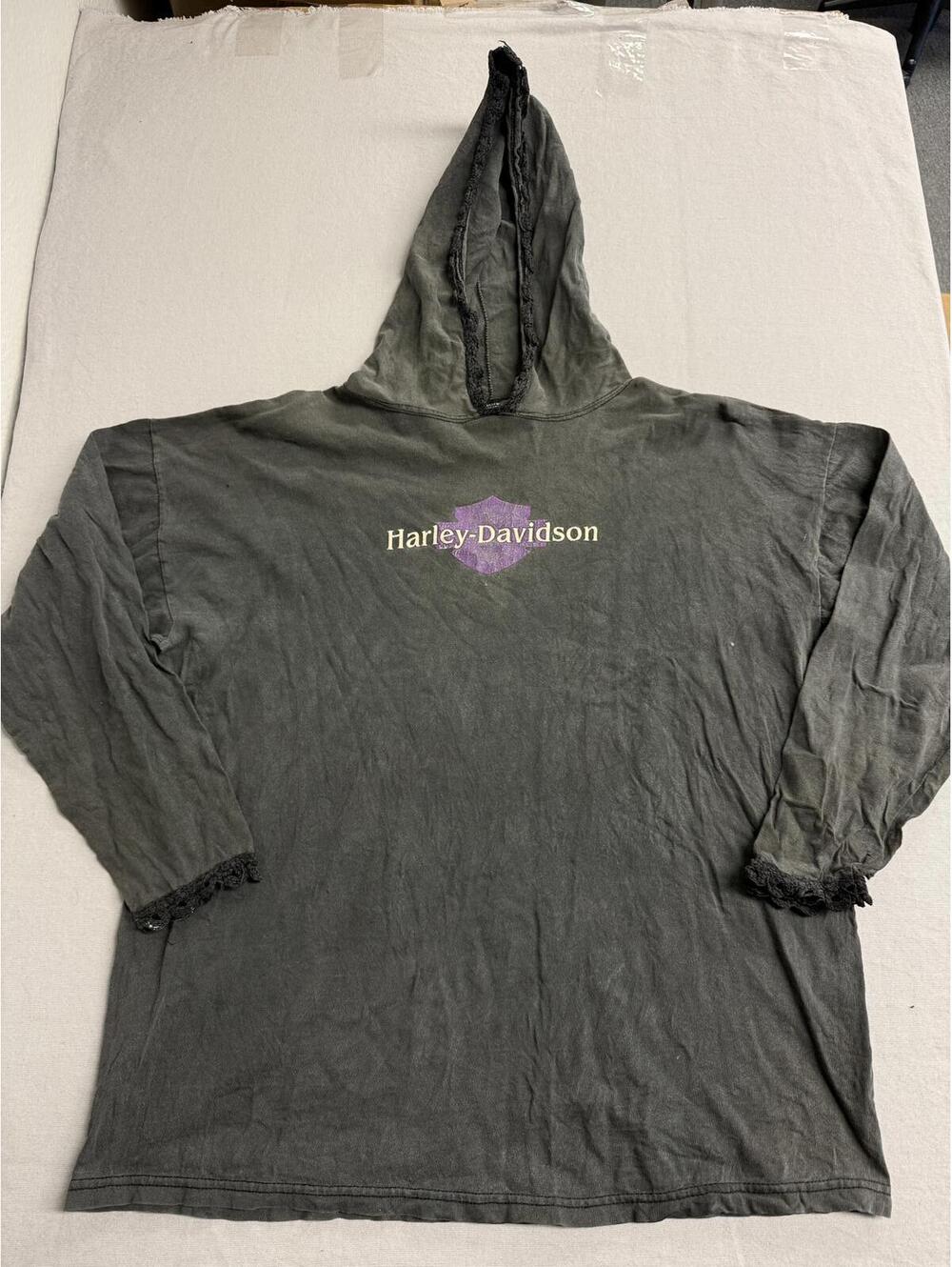 Harley Davidson Womens Hoodie Yeagers 1982 Crochet Lace L/XL